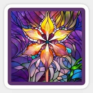 Stained Glass Lily Sticker